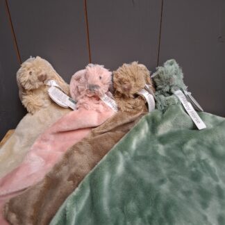 Mini Rabbit Richie met fleece deken